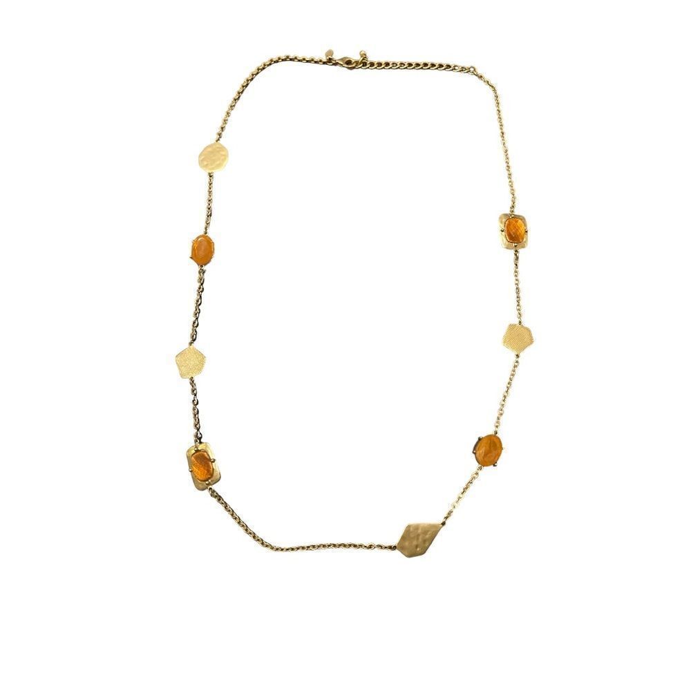 Chico’s matted gold tone 36”+4” necklace